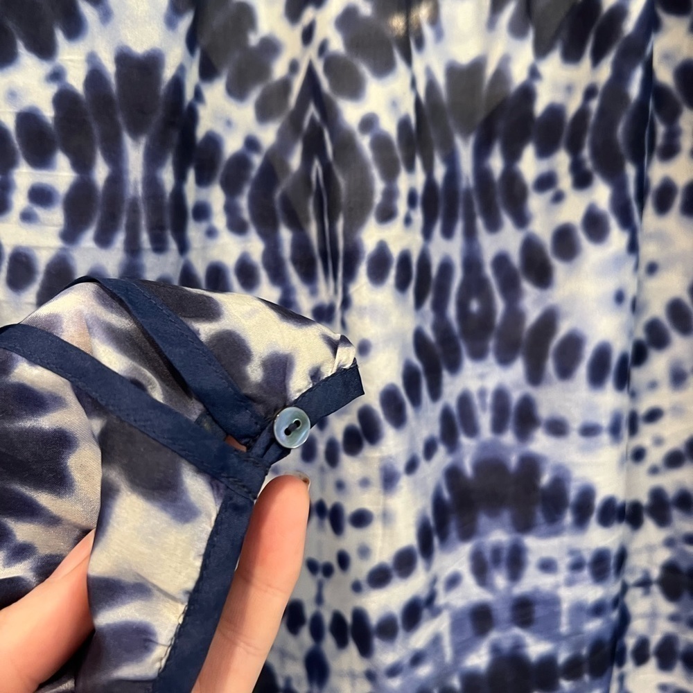 Velvet by Graham and Spencer 100% Silk Tie Dye Boho Peasant Blouse. Size Small. - Picture 2 of 11